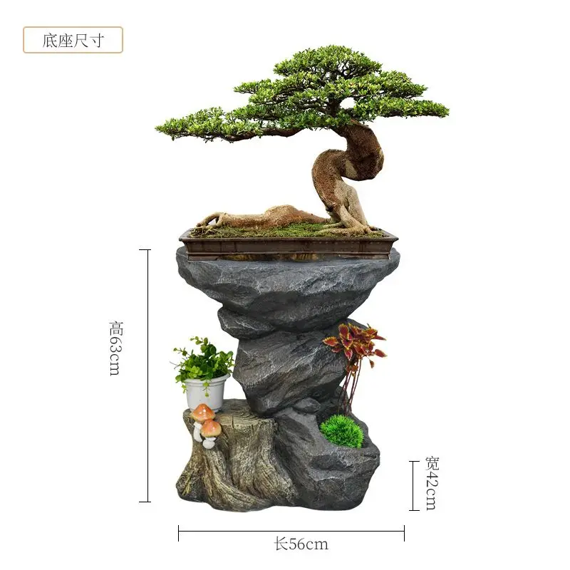Chinese Style Retro Floor-standing Flower Stand — Living Room & Balcony Bonsai Ornament Display Base