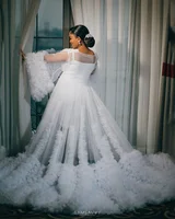 Extra Puffy Bridal Wedding Robe Customized Women Dress Nightgown Long Sleeves Ruffles Sleepwear Bathrobe Bride Pajamas - Image 2