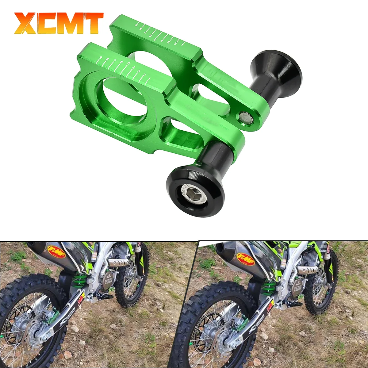 Motocycle CNC Rear Axle Blocks Chain Adjuster For Kawasaki KX 125 250 250F 450F KX125 KX250 KX250F KX450F KLX450R 2003 2016 2018