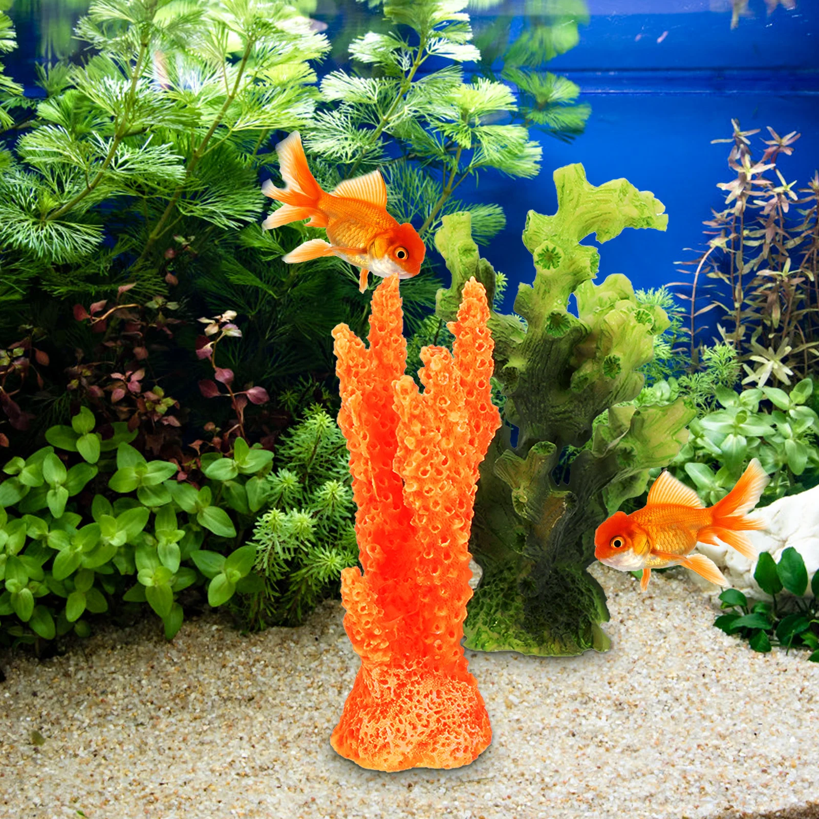 

4Pcs Artificial Coral Decor Resin Fish Tank Plants Aquarium Decoration Realistic Coral for Home Office Tank Landscape