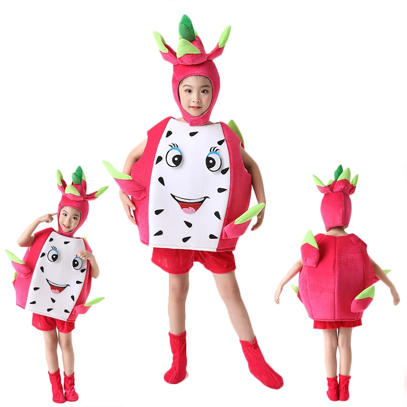 Children's Fruit Performance Costume Dragon Fruit Corn Banana Apple Strawberry Durian Three-dimensional Dance Cosplay Costumes