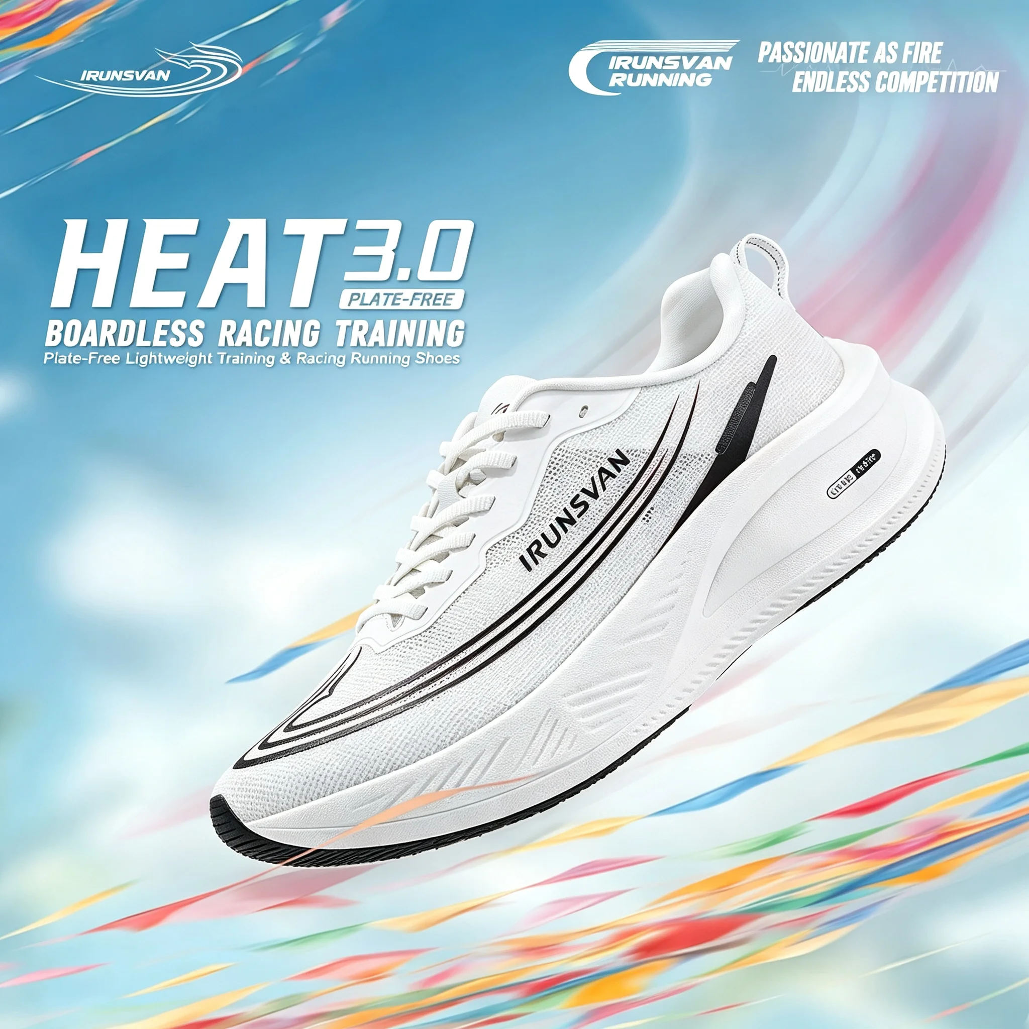 IRUNSVAN Plate-Free Racing Training Shoes Marathon Racing Sneakers Slip Resistant Breathable Training Footwear Unisex 172