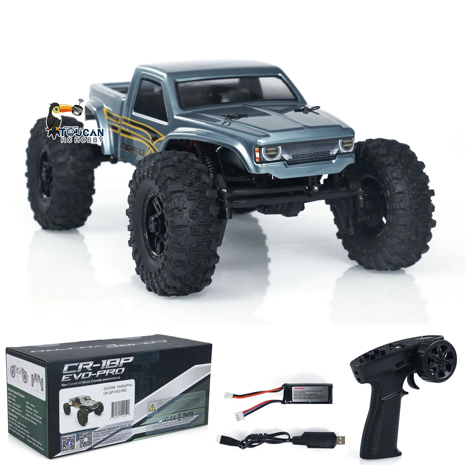 

US Sale 4x4 1/18 RC Rock Crawler Car Electric Off-road Vehicles Hobby Plus CR18P Fighter