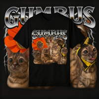 2025-26 Summer GUMBUS Graphic 100% Cotton Printed Rapper Hip-hop Funny T-shirt Unisex Women Men's Crew Neck Short Sleeves Y2k