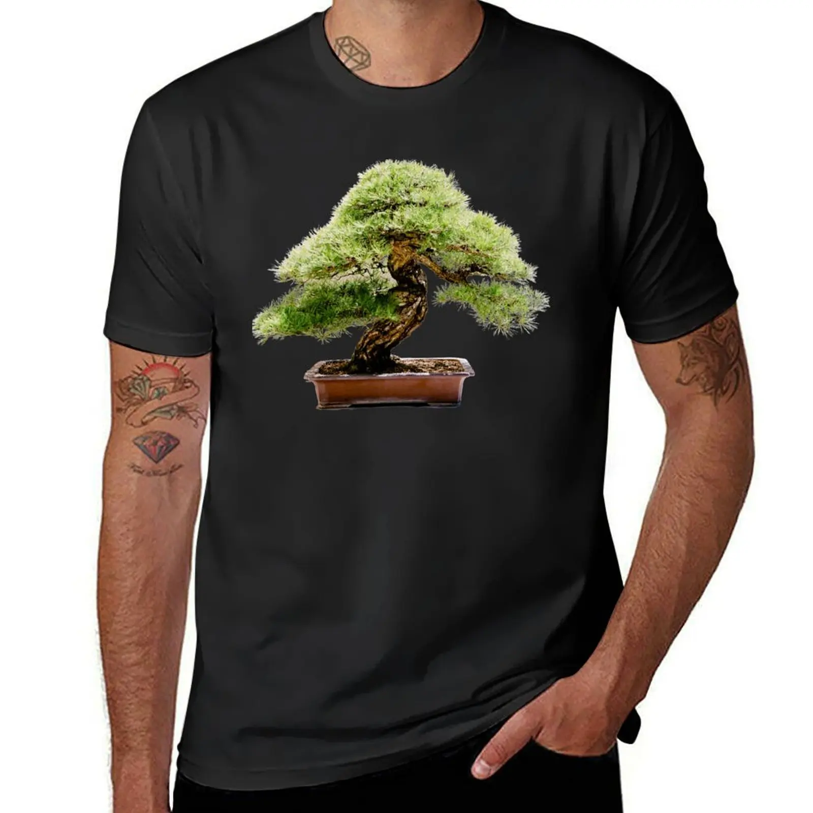 Informal Upright Style Bonsai Tree T-Shirt anime blacks cute tops Short sleeve tee men t shirt