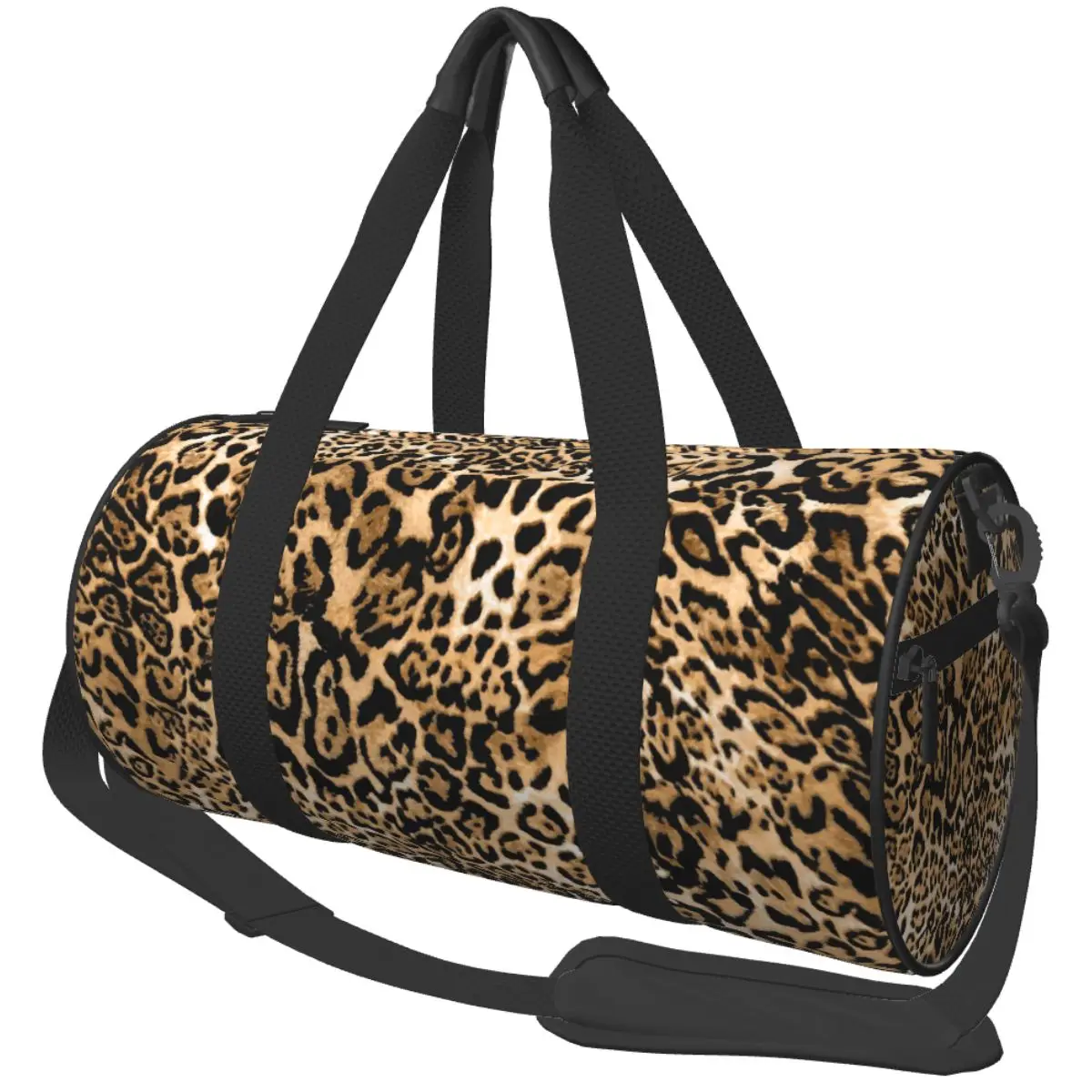 Leopard Skin Duffle Bag For Women Men Fitness Sports Bags for Gym with Pocket Cheetah Print Weekender Travel Bag