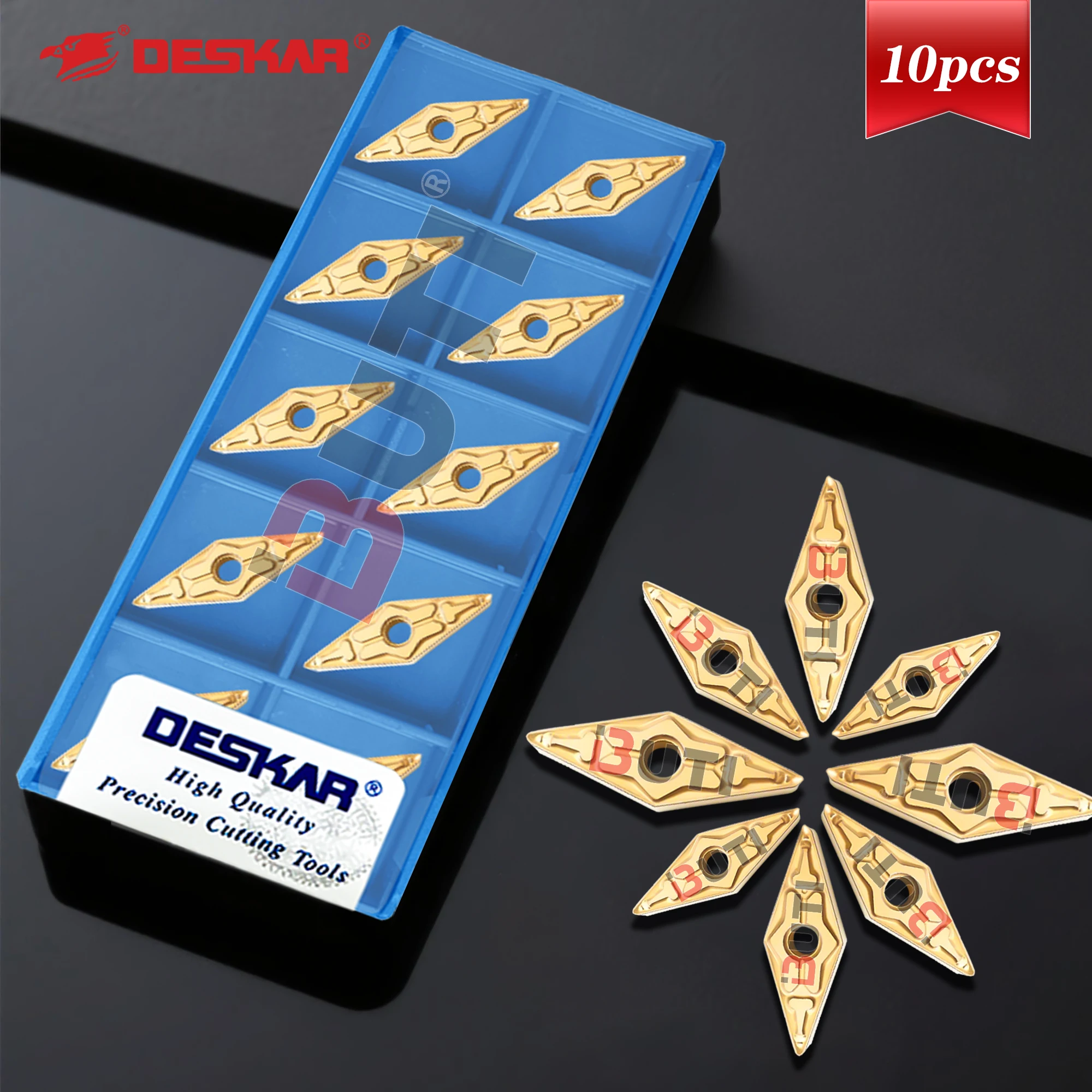 

VNMG160404 VNMG160408 VNMG160412-TM LF9018 DESKAR 100%Original 10PCS Blade Machining Steel Parts Lathe Outer Circle Turning Tool