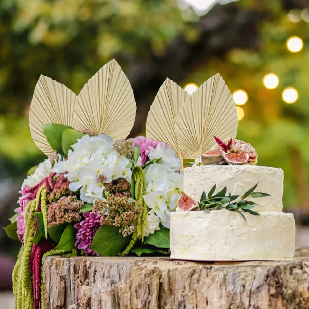 

4Pcs Dried Palm Leaf Decor Natural Wedding Layout Flower Adornment Photography Prop Artificial Plants Festival Scene DecorPlant