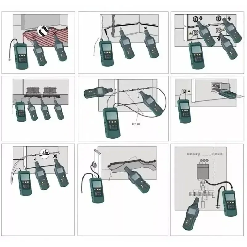 MS6818 Cable Tester Metal Pipe Finder Underground Professional Cable Locator Short Circuit Interruption Detection 12-400V AC/DC