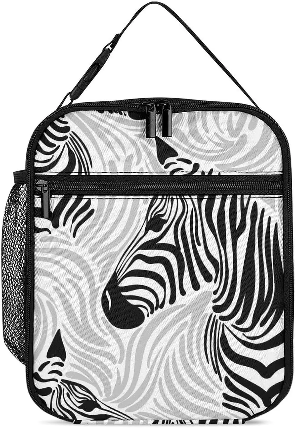 

Lunch Box for Men Women Adults Zebra Silhouette Small Lunch Bag for Office Work Picnic Animal Print Skins Reusable Portable Lunc