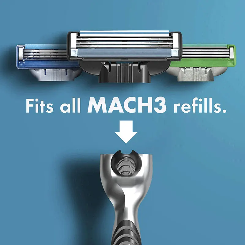 Original Gillette Mach 3 Men's Manual Shaver Shaving Safety Razor Face Beard Hair Removal with Replacement Blades Travel Box view 6