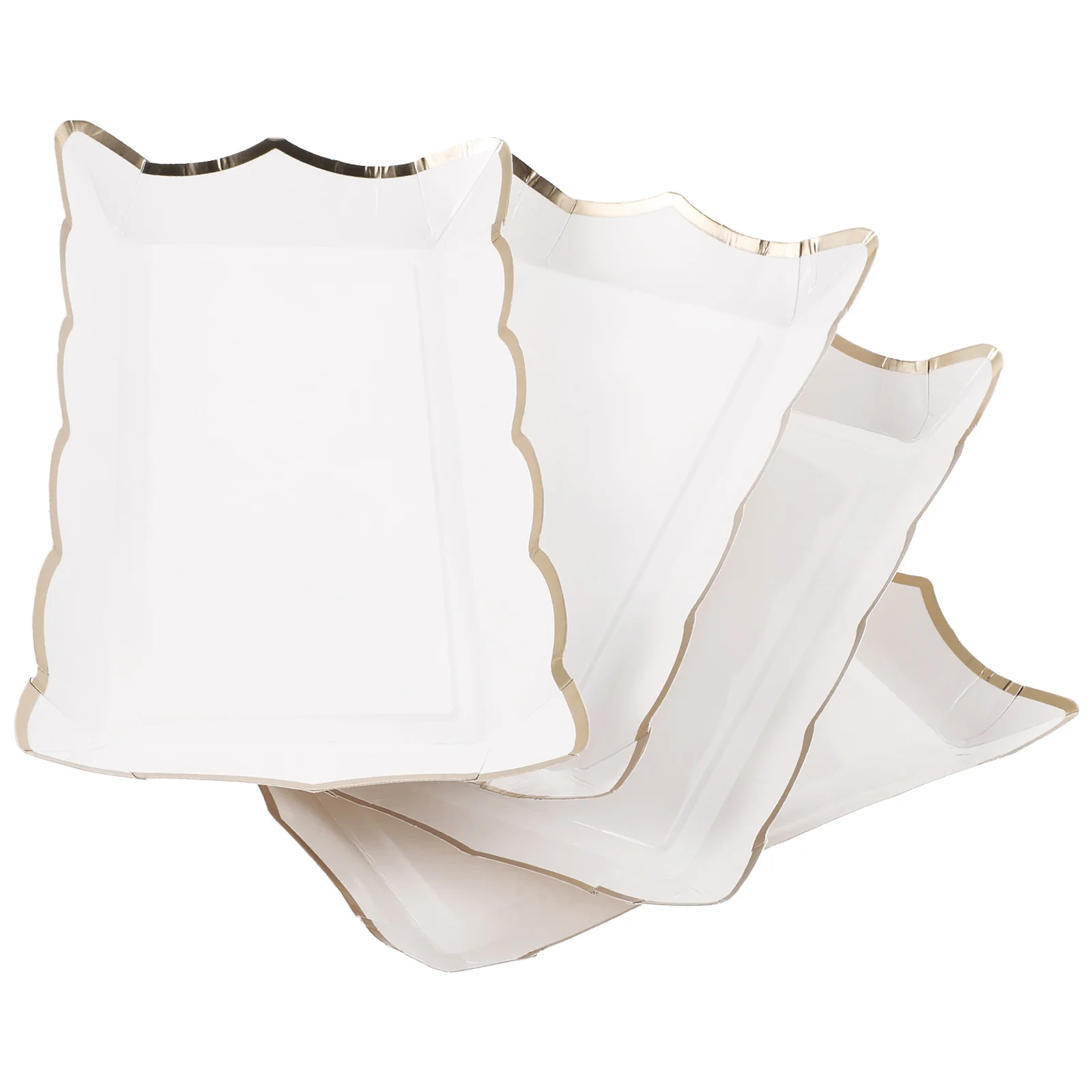 

4 Pcs Square Paper Lace Fruit Trays Plate Fruit Tray Platters White Disposable Serving Trays Platters Tableware