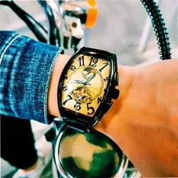 Men's Wristwatch New Fashion Leather Mechanical Watches Men Military Waterproof Sport Wristwatch Montre Homme Hot-sale Product