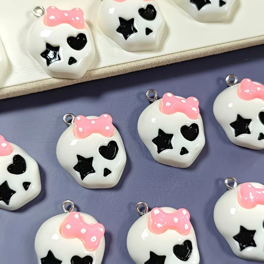 10pcs Halloween Cartoon Monster Resin Charms Skull Ghost Pendant for Earring Keychain DIY Jewelry ﻿