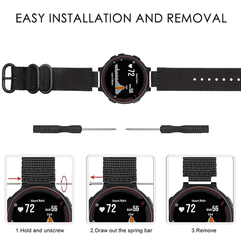 النايلون حزام (استيك) ساعة ل Garmin Forerunner 220 230 235 620 630 735XT النايلون حزام سوار ساعة ذكية حزام الساعات اكسسوارات #5