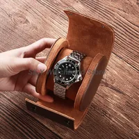 Organizador de relojes de cuero PU, caja de reloj de cuero con exhibición de reloj Vintage, Estuche De Viaje para reloj, almacenamiento de relojes con pantalla clásica portátil