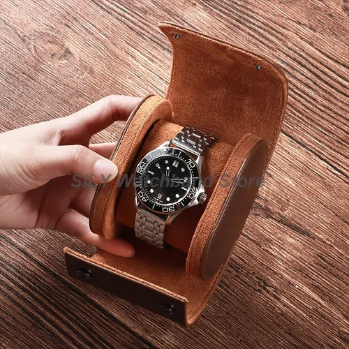Organizador de relojes de cuero PU, caja de reloj de cuero con exhibición de reloj Vintage, Estuche De Viaje para reloj, almacenamiento de relojes con pantalla clásica portátil
