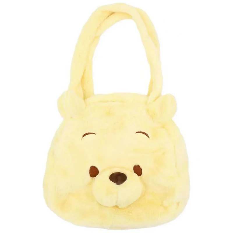 Winnie de Disney the Pooh, bolso bonito y dulce de dibujos animados de felpa, bolso de compras ligero simple, bolso de hombro de gran capacidad para viaje