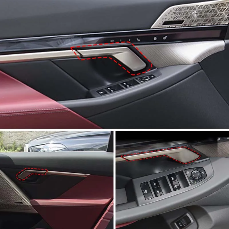 For 2024+ BMW 5 Series car interior door handle protective cover, real carbon fiber, car interior modification, 4-piece set