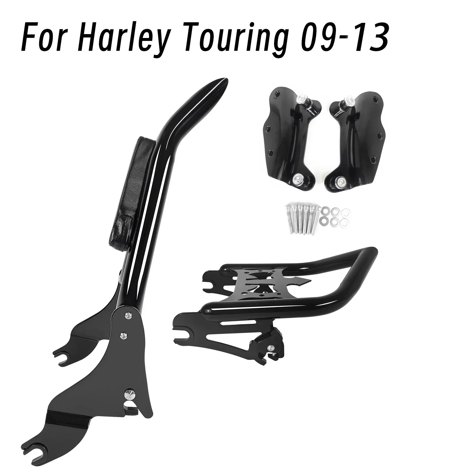 

Motorcycle Backrest Sissy Bar & Luggage Rack Docking Kit For Harley Touring Street Glide Electra Glide Road King FLHR 09-25