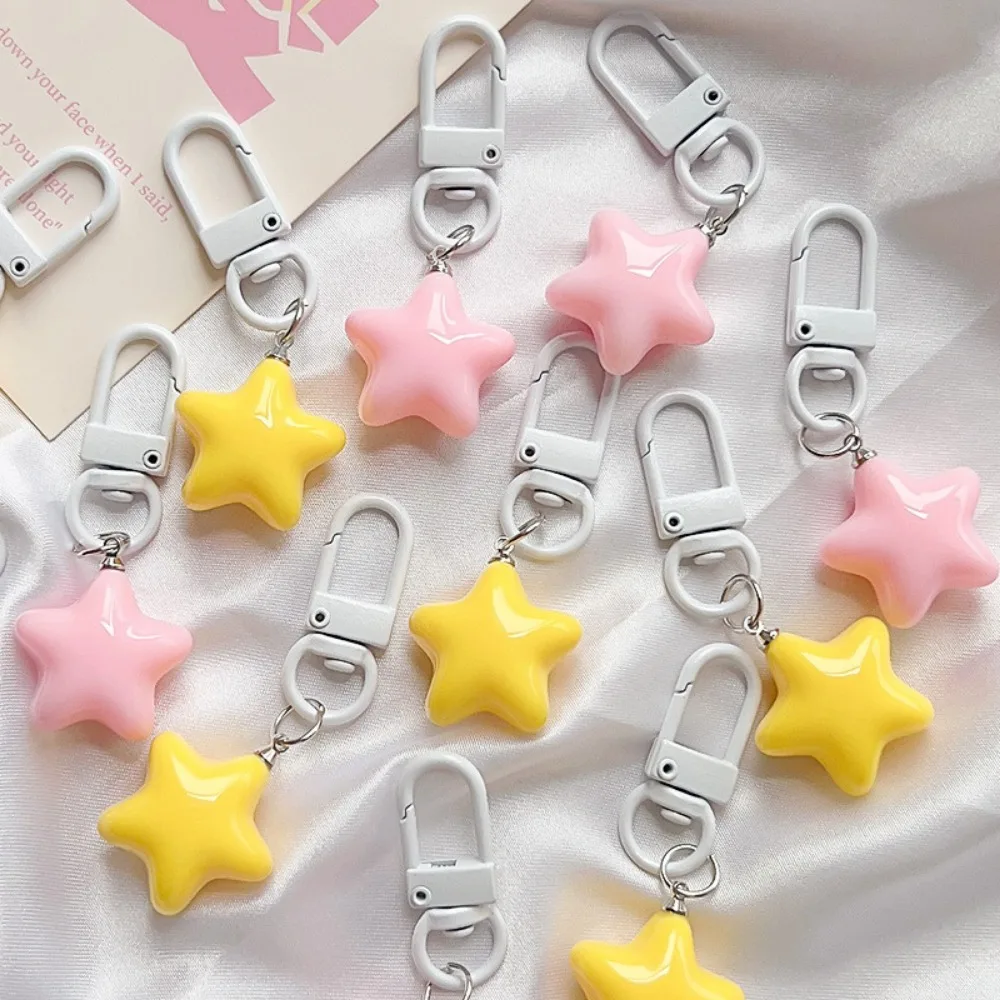 LLavero de estrellas para mujer, colgante de pentagrama, bolso para niña, funda para auriculares, accesorios DIY, regalo para pareja, 1 ud.