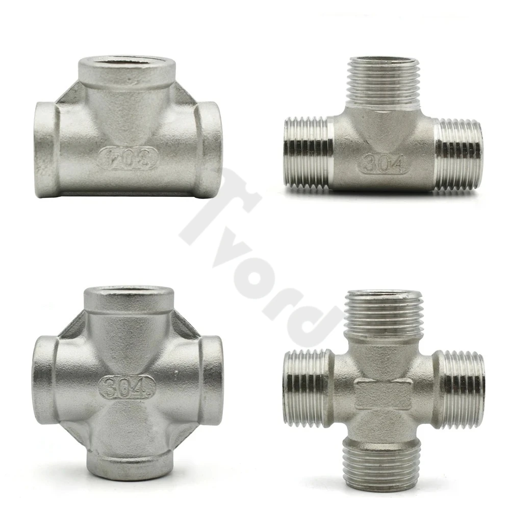 304 Stainless Steel Fittings 3-way / 4-way Fittings/Elbows BSP Male/female Thread 1/4 