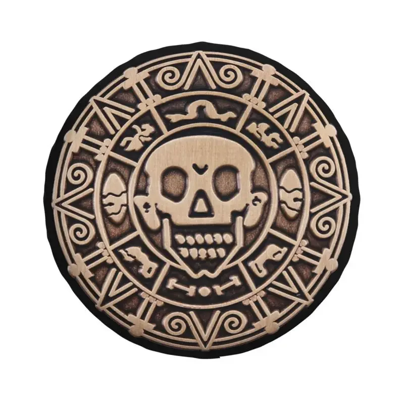 Aztec Pirates Caribbean Skull Spare Tire Cover for Jeep Honda SUV RV Camper Car Wheel Protectors Accessories 14