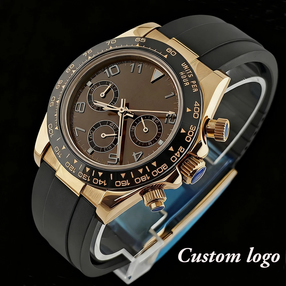 Hot selling VK63 watch stainless steel 39mm watch custom logo watch men's watch sapphire glass VK63 movement watch
