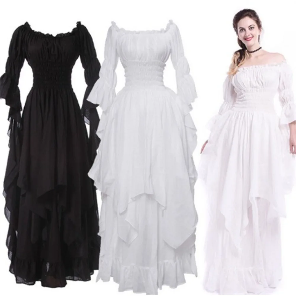 

2025 New Release! Ornate Lace Bell-Sleeve Dress | Vintage Gothic Gown for Cosplay & Masquerade
