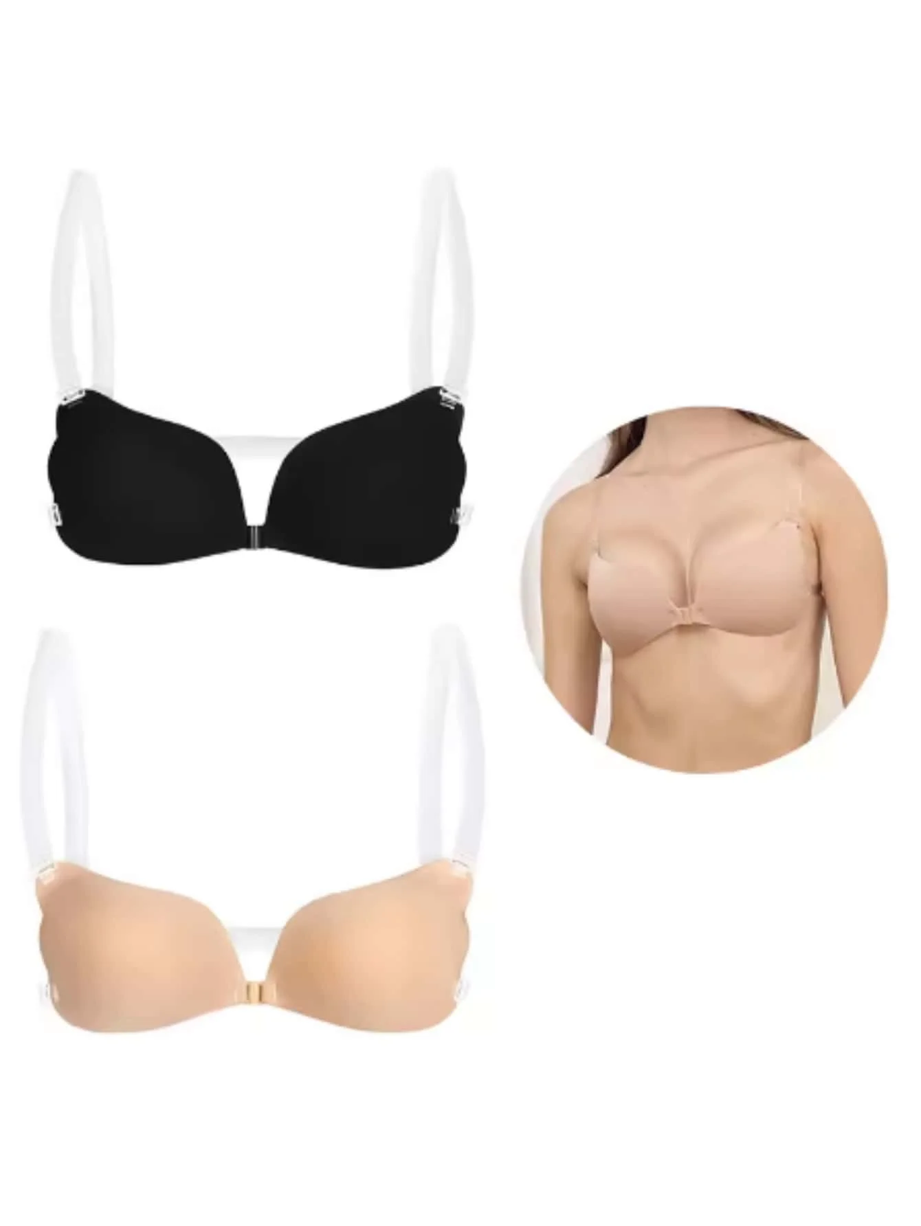 Reggiseni push up sexy in silicone da donna cinturino invisibile senza schienale bralette solido reggiseni senza cuciture da donna reggiseno rimovibile autoadesivo