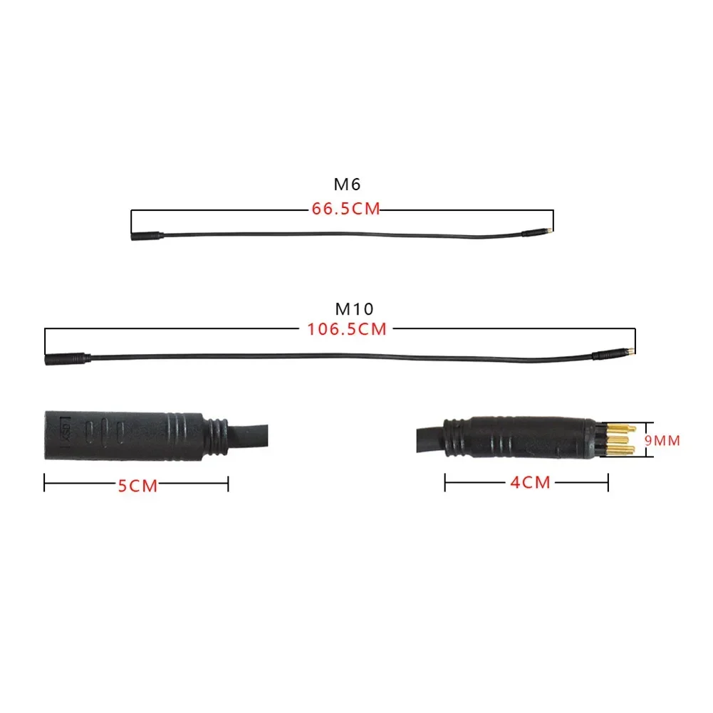 9 Pin Electric Bicycle Motor Extension Cable Cord Connector Male Female Power Adapter For Bafang Front Rear Wheel Hub Motors