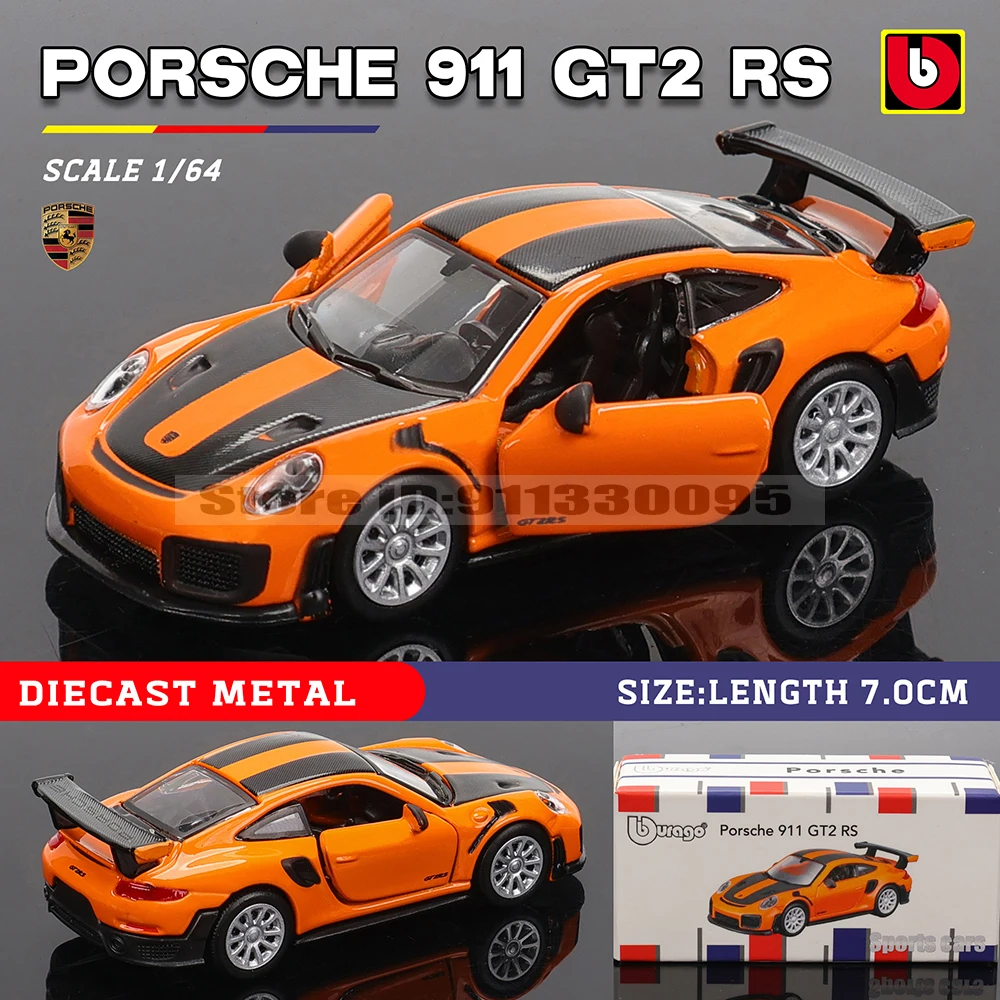 Bburago 1:64 Porsche 911 GT2 RS LAMBORGHINI Sian FKP 37 Mustang GT500 Automodell-Sammlung Weihnachtsgeschenk Spielzeug für Ferrari – Detail 4