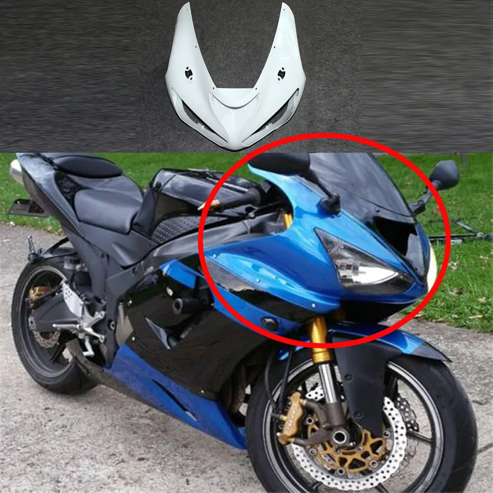 

Unpaint White Injection Fairing Motorcycle Front Upper nose fairing for KAWASAKI Ninja 636 ZX-6R 2005 2006