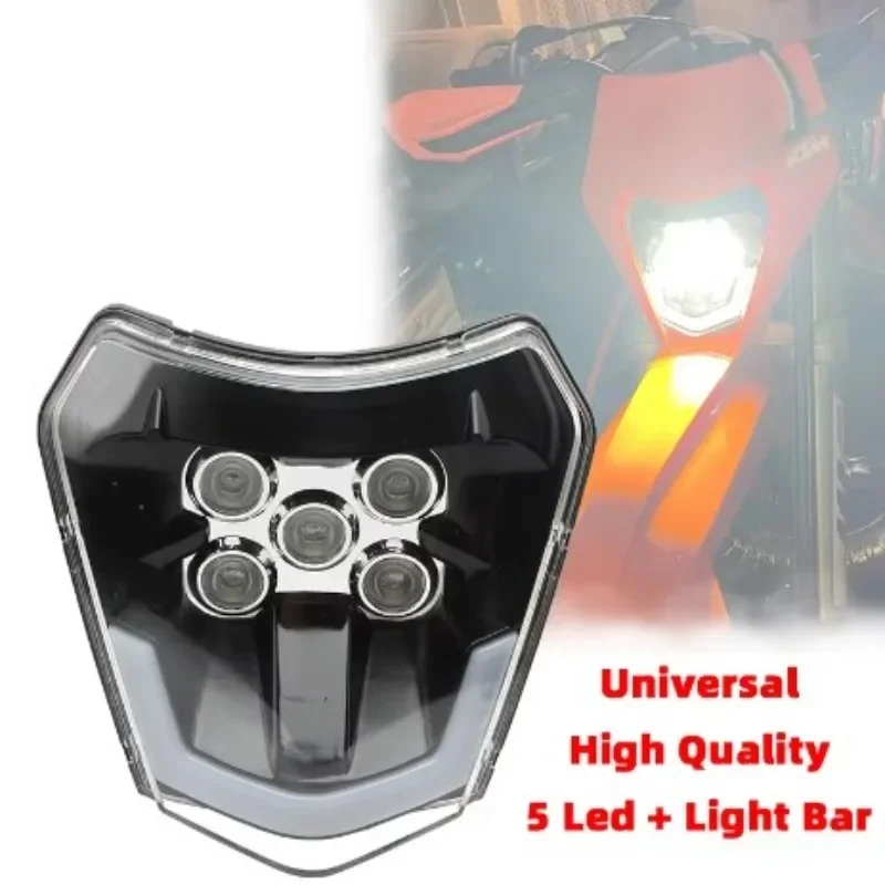 LEDヘッドライトプレート,オートバイアクセサリー,KTM,e-mark exc xc duke 690 enduroマスク,モトクロス,1個