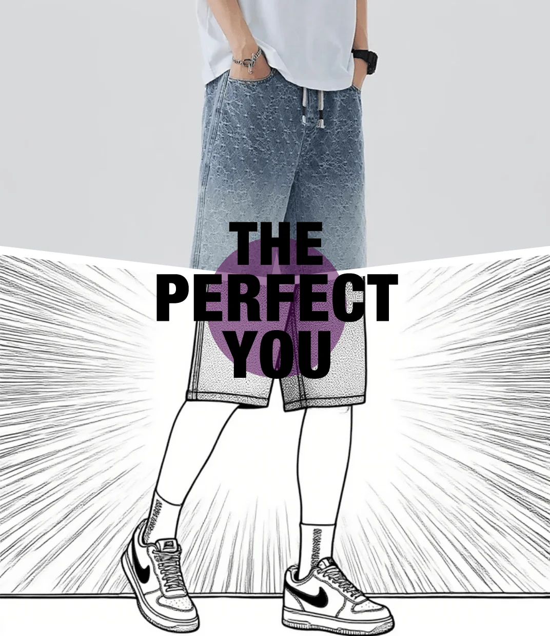 

2025 New Men's Shorts Jeans Blue Denim Baggy Harajuku Pants Streetwear Y2k Unisex Oversize Korean Fashion Vintage Summer Clothes