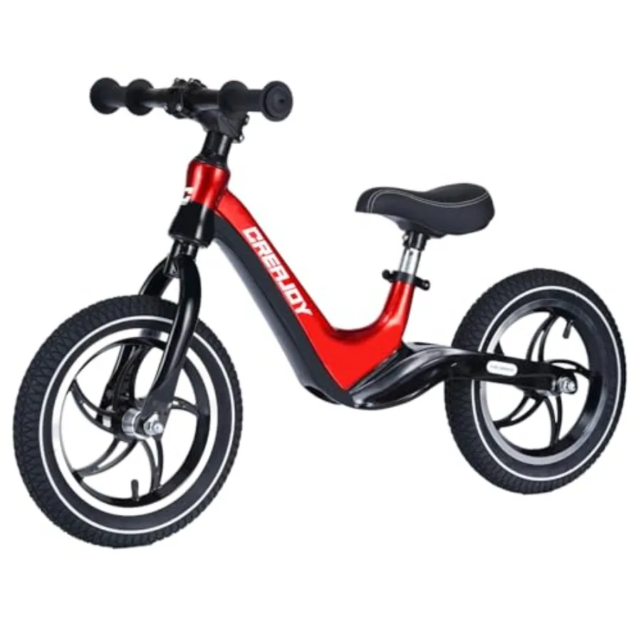 

12 Inch Toddler Glide Bike, Magnesium Alloy Frame, Aluminum Wheel, Inflatable Tire, Adjustable Seat, No Pedal Balance Bike for
