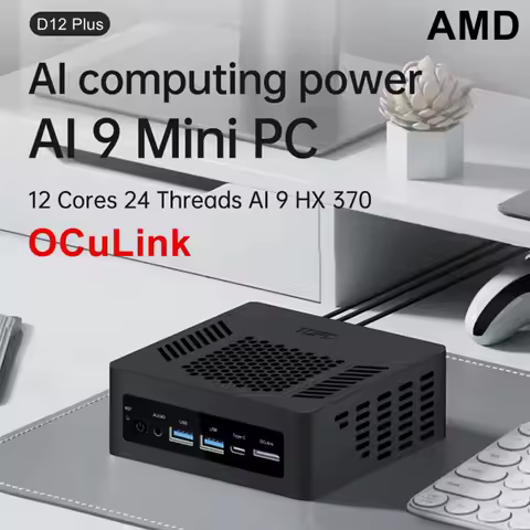 Topton Gaming Mini PC Oculink AMD Ryzen AI 9 HX 370 365 PRO 360 USB4 2x2.5G LAN 2xPCIe4 Desktop Gaming Computer Windows11 WiFi6E