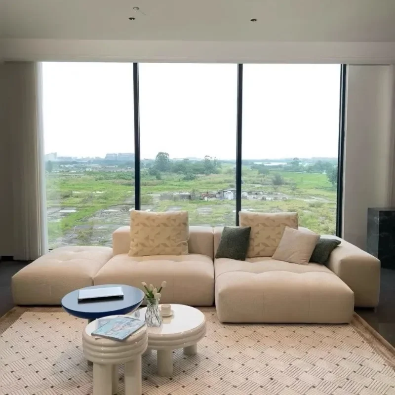 Simple tofu block pixel sofa living room module straight sofa