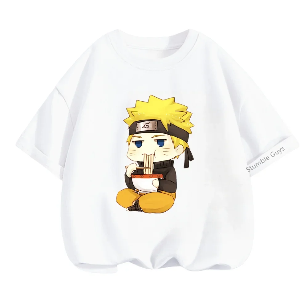 Camiseta Naruto Uzumaki infantil, camiseta kawaii, anime de desenhos animados, roupas casuais, camiseta infantil, menina, menino, top adolescente, moda, Y2K