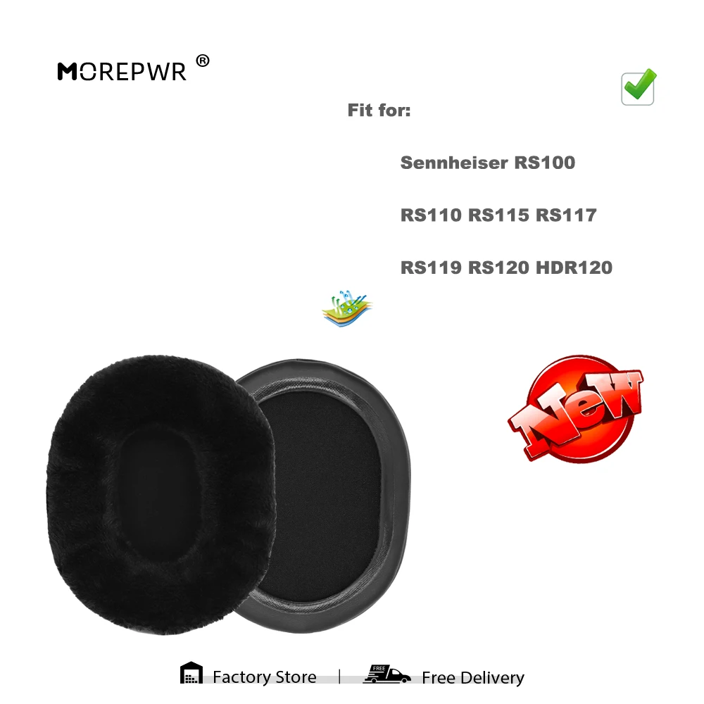 Morepwr Replacement Ear Pads for Sennheiser RS100 RS110 RS115 RS117 RS119 RS120 HDR120 Headset Parts Leather Cushion Earmuff