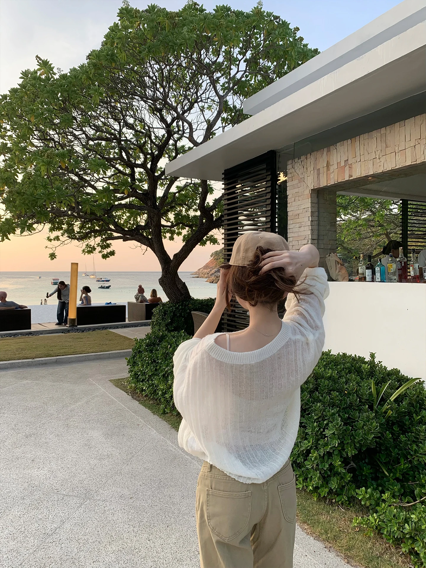 

Gyo Universal Cover up Long Sve Thin Breathable Knitted Woolen Top Women's Loose Fit Soft Knitwear Pure E-commerce S