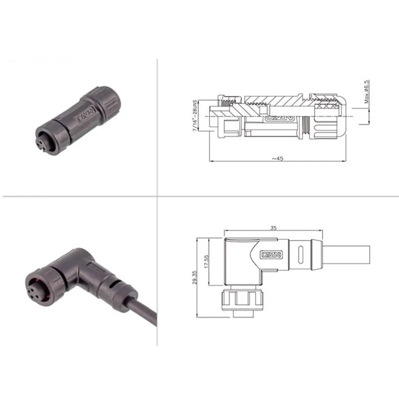 Mini E7 Waterproof Connector IP67 2 3 4 5 6 Pin Plug Socket ODS/ALTW Small Joint Industrial Male Female Cable Connectors