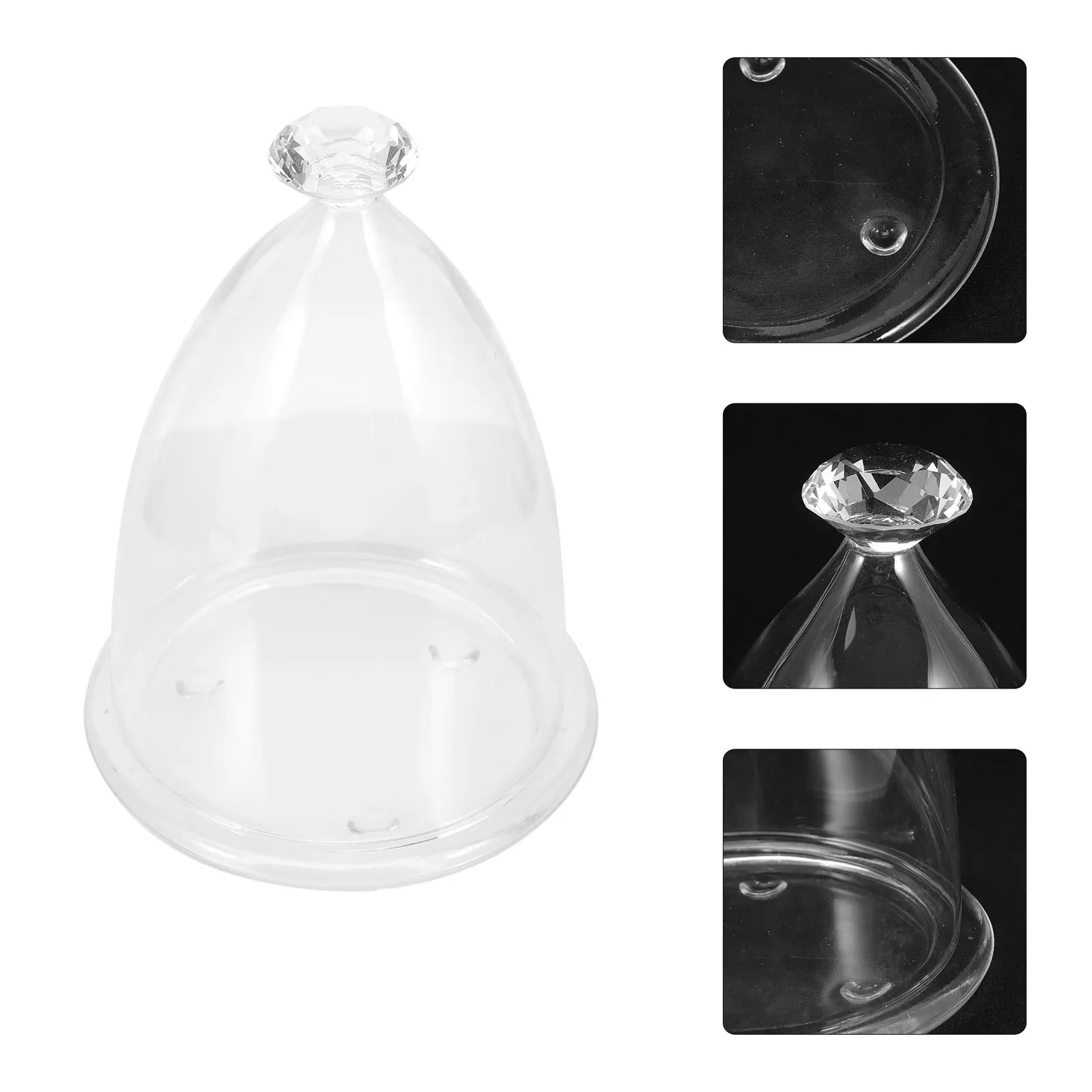 

Clear Glass Dome Base Preserved Flower Cover Display Dome Decorative Glass Bell Jar Micro Landscape Desktop Decor Flower Craft