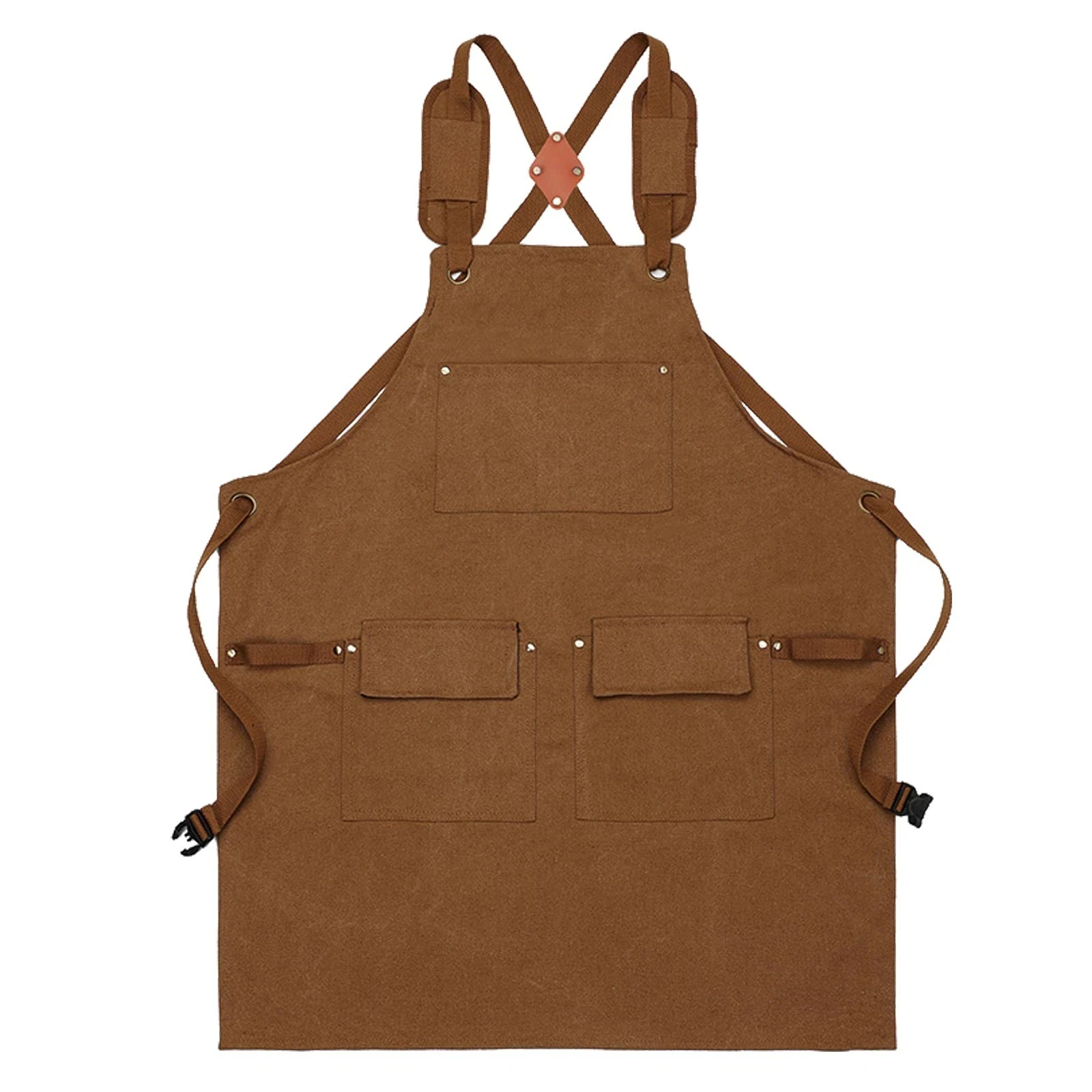 

Heavy Duty Apron Brown Woodworking Apron Canvas Tool Apron Detachable Shoulder Pad For Mechanic Carpenter Coffee Maker