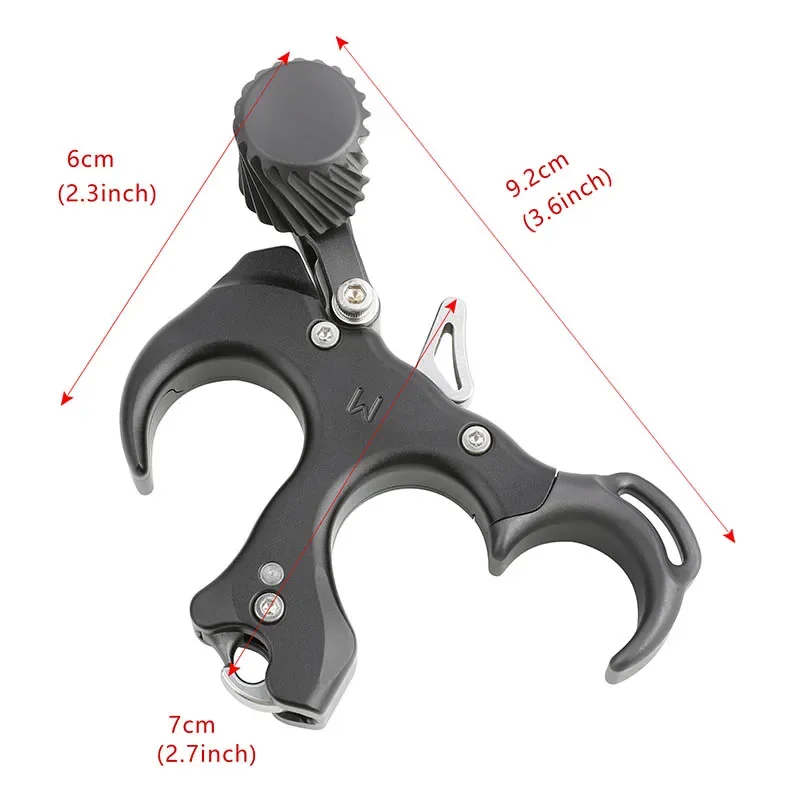 Arco compuesto de liberación de arco de aleación de aluminio de 3 dedos, herramienta de ayuda para agarre de gatillo de pulgar, tiro con arco de