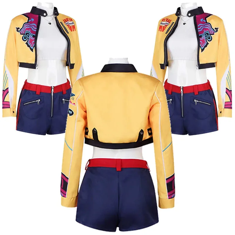 

Мультфильм Охотник на демонов KPop Косплей Руми Топ Брюки Маскировка Костюм для ролевых игр Наряд Хэллоуин Карнавальные костюмы для женщин