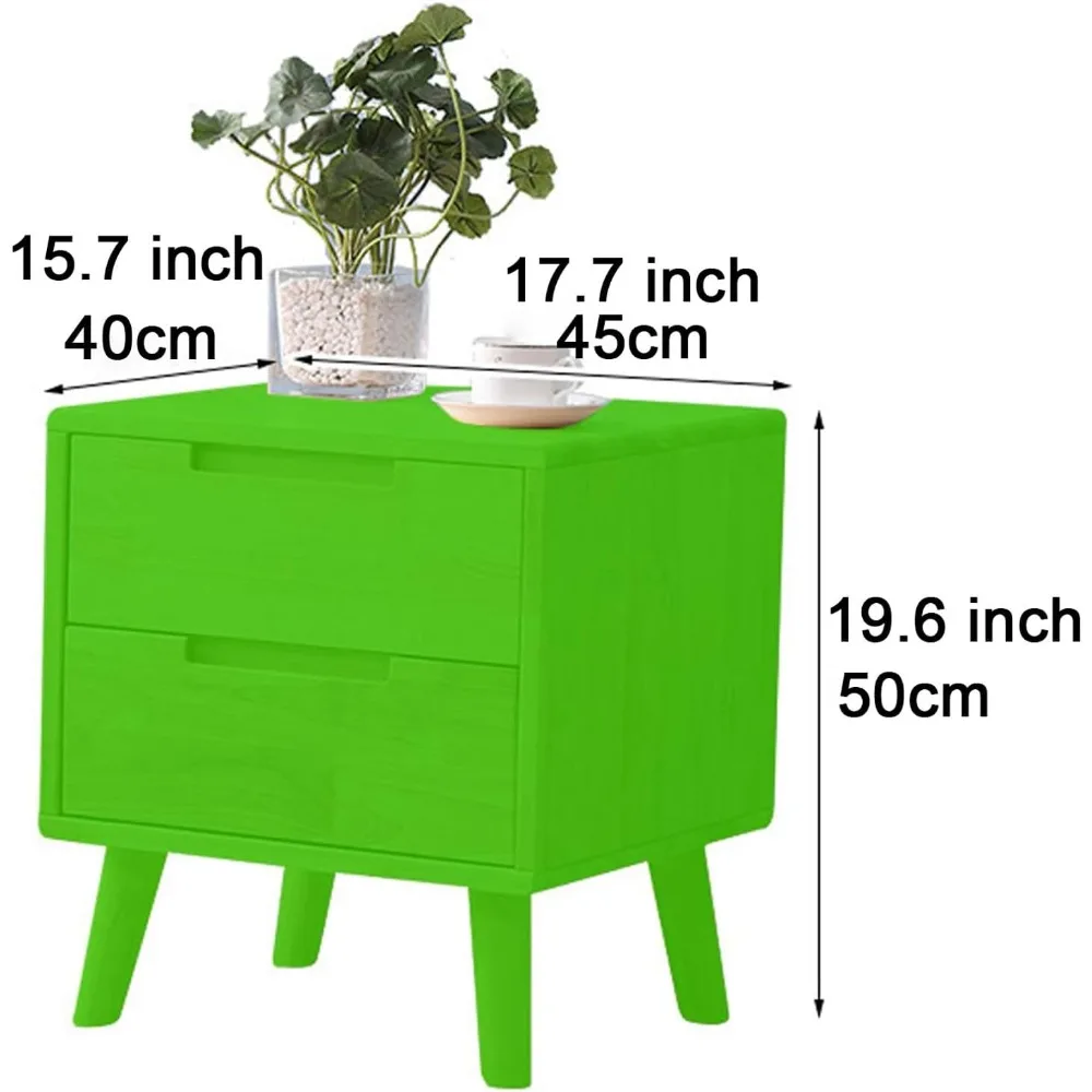 Kleiner Nachttisch aus Holz im Vintage-Stil mit zwei Schubladen für Schlafzimmer: Rustikaler Nachttisch in Holzfarbe