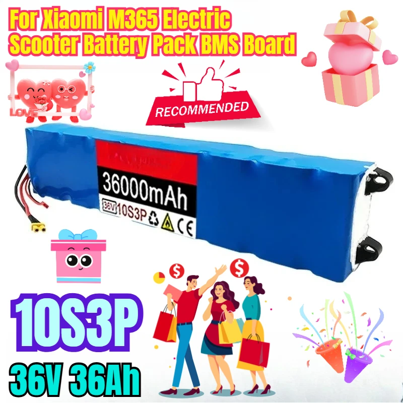 

10S3P 36V 36Ah Battery for Xiaomi M365 Electric Scooter Battery Pack BMS Board