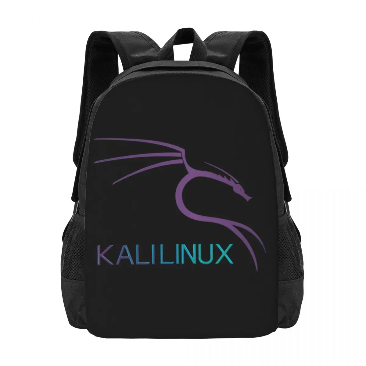 Sac à dos de collaboration premium avec logo Kali Linux, sacs à dos de grande capacité, vêtements pliables mignons, cool et violet