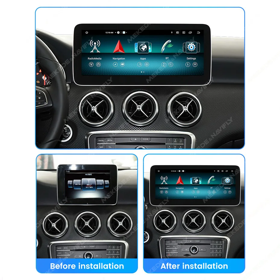 Android 13 Auto Carplay All in one For Mercedes benz A class W176 GLA X156 CLA C117 2013-2018 Car Radio 2 Din BT Navigation GPS